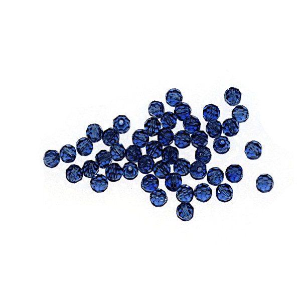 Perle ronde à facettes cristal 4 mm Dark Sapphire x10 - Photo n°1