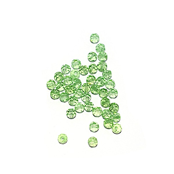 Perle ronde à facettes cristal 4 mm Lime Green x10 - Photo n°1
