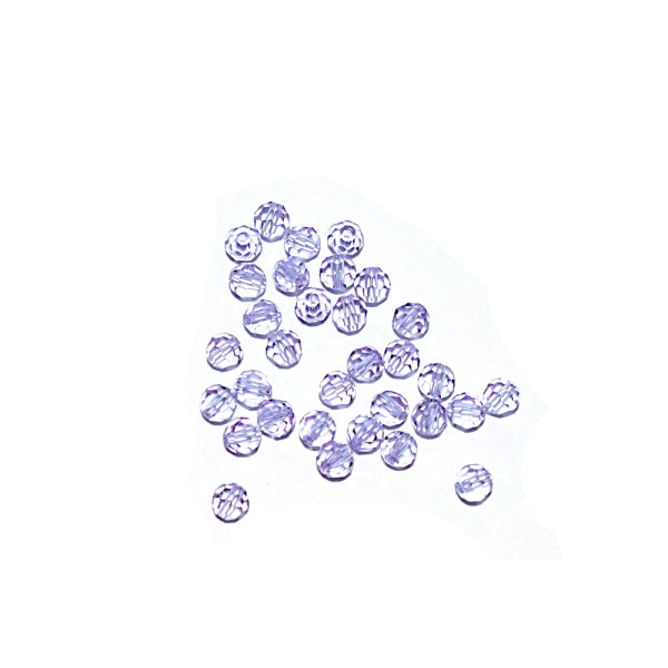 Perle ronde à facettes cristal 4 mm Light Violet x10 - Photo n°1