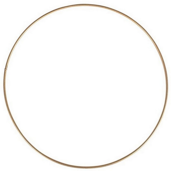 Grand Cercle XXL métallique doré ancien, diam. 80 cm pour abat-jour, Anneau epoxy or Attrape rêves - Photo n°2