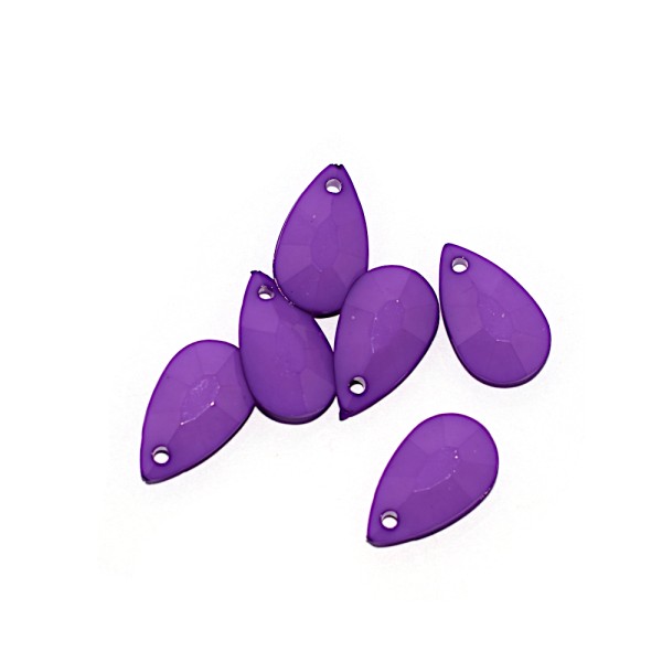 Pendentif goutte/larme acrylique 20x12 mm violet x10 - Photo n°1