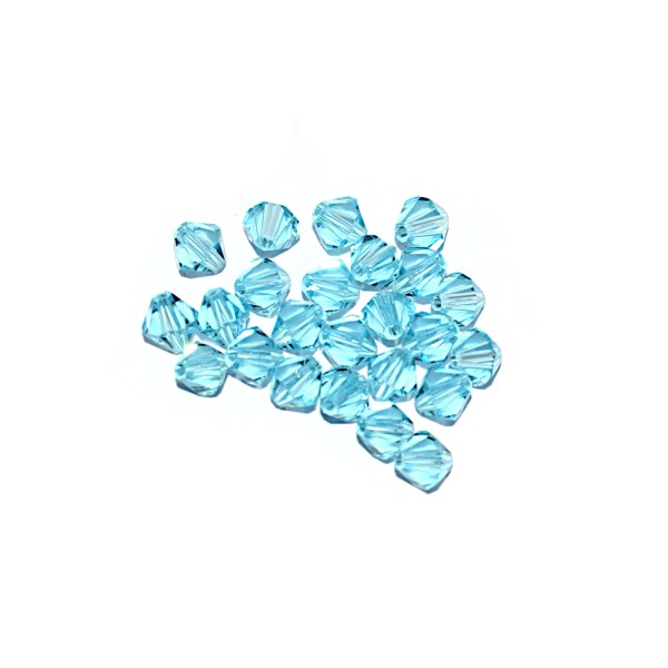 Toupie à facettes cristal 6x6 mm Light Aquamarine x10 - Photo n°1