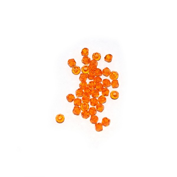Toupie à facettes cristal 3x3 mm Tangerine x10 - Photo n°1