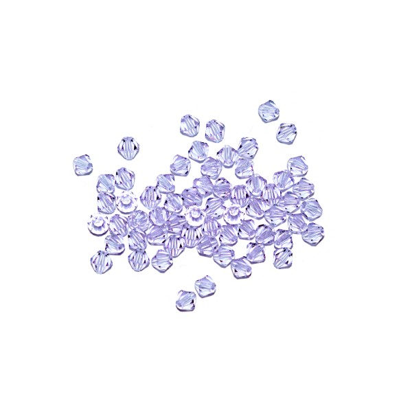 Toupie à facettes cristal 4x4 mm Violet x10 - Photo n°1