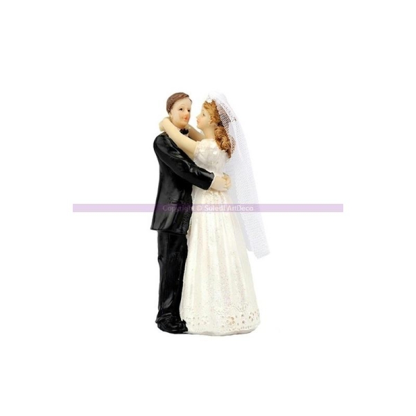Couple de mariés traditionnel en résine, Figurines pièce montée, 12 cm - Photo n°1