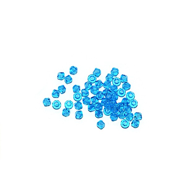 Toupie à facettes cristal 3x3 mm Light Capri Blue x10 - Photo n°1
