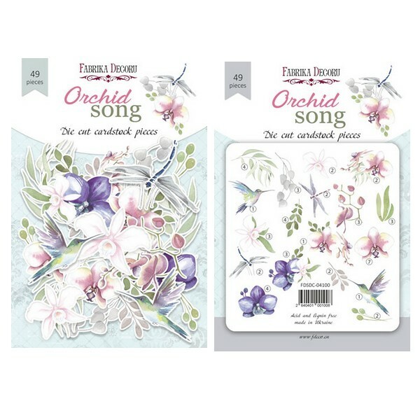 Die cuts scrapbooking Fabrika Décoru 48 pièces ORCHID SONG 100 - Photo n°1