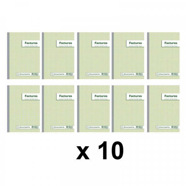 Lot de 10 manifolds - Factures A5 Dupli - 14,8X21Cm - Exacompta - 3278E - Photo n°1