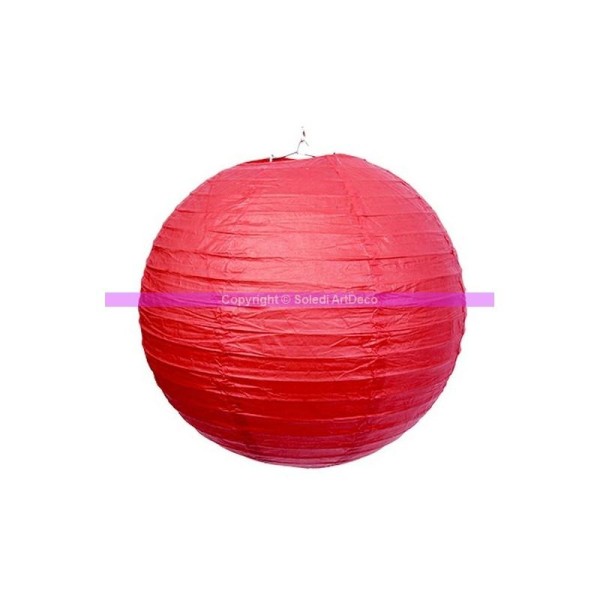 Lanterne japonaise Corail, boule chinoise de 35 cm en papier, à suspendre - Photo n°1