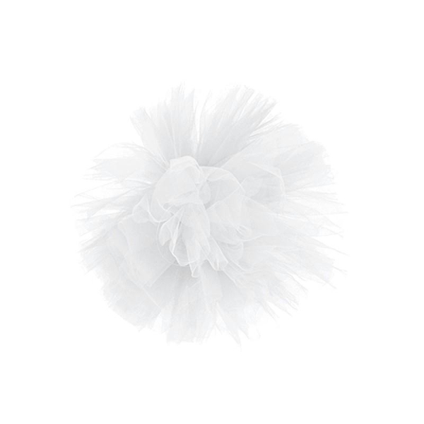 Pompon en tulle couleur Blanc, Diamètre 30 cm, à suspendre - Photo n°1