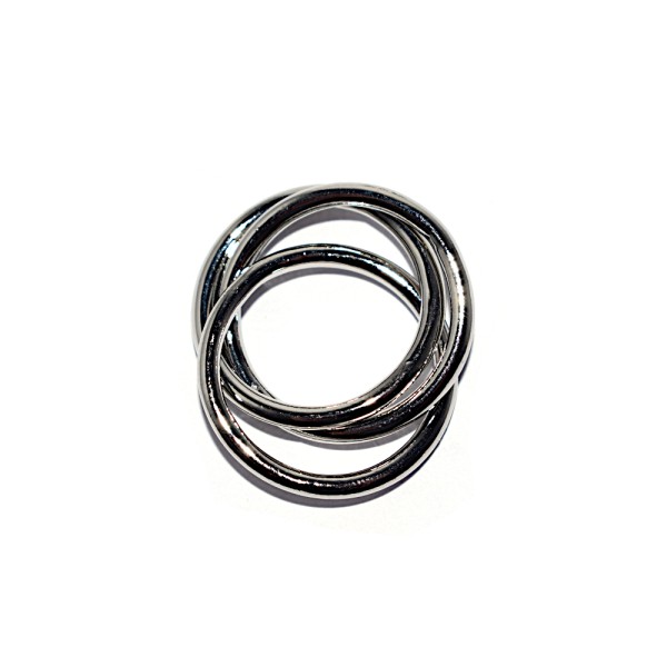 Pendentif anneaux entremélés 21 mm métal argenté - Photo n°1