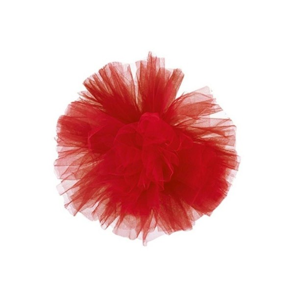 Pompon en tulle couleur Rouge, Diamètre 30 cm, à suspendre - Photo n°1