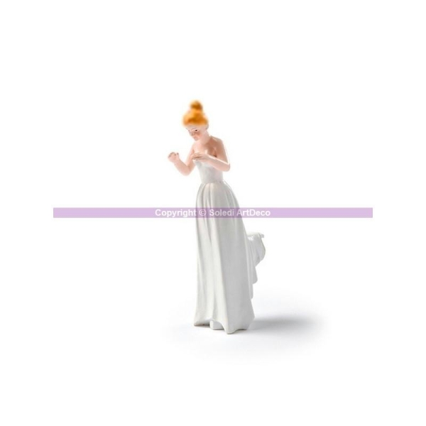 Figurine Mariée, Chevelure Blonde, à combiner avec une autre figurine, haut. 14 cm - Photo n°1