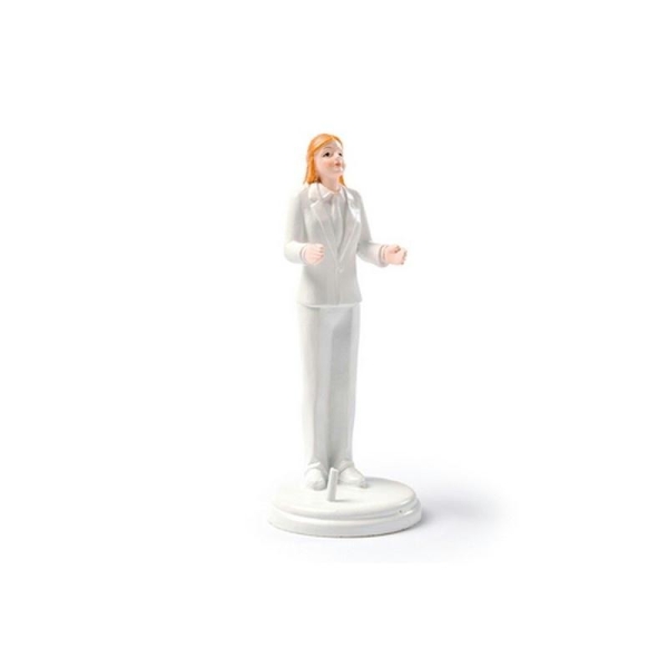 Figurine Mariée Femme Porteuse, à combiner avec une autre figurine, haut. 14 cm - Photo n°1