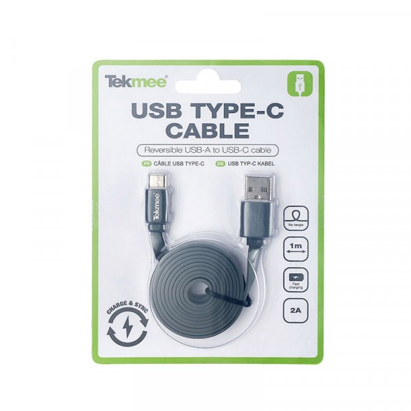 Câble de charge - Type-C/USB - 1m - 2A - Tekmee - Photo n°1
