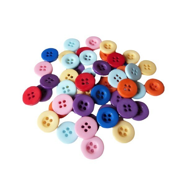 20 boutons en mélange coloris assorties scrapbooking couture ROND 15 MM - Photo n°1