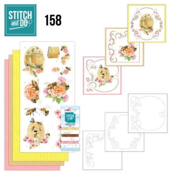 Stitch and do 158 - kit Carte 3D broderie - Les abeilles - Photo n°2