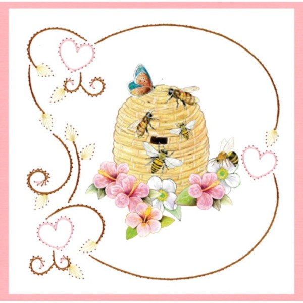 Stitch and do 158 - kit Carte 3D broderie - Les abeilles - Photo n°1