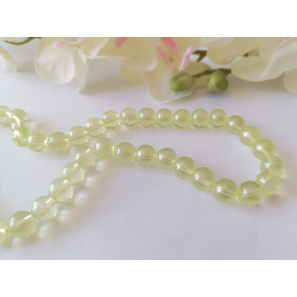 Perles en verre 8 mm vert brillant x 20 - Photo n°2