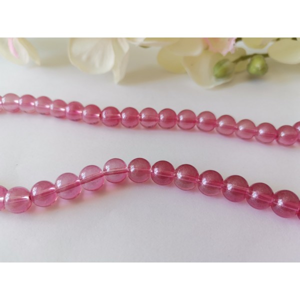 Perles en verre 8 mm prune brillant x 20 - Photo n°2