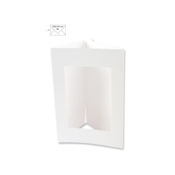 Lot de 2 Cartes Passepartout rectangle Blanc, Format B6: 125 x 176 mm, 3 volets - Photo n°1