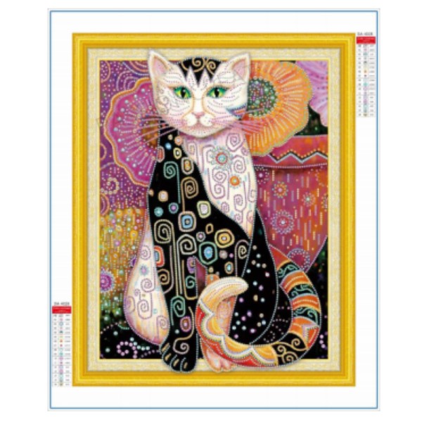 Broderie Diamant Diamond Painting Chat 47x57 cm - Photo n°1