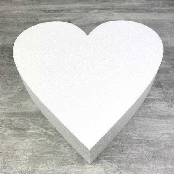 Socle plat Coeur 2D de 40 cm en polystyrène blanc, Largeur 40 cm x Epais. 7cm, 28 kg/ m3, pour centr - Photo n°1