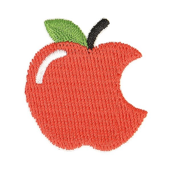 Ecusson thermocollant pomme croquée rouge 3cm x 3cm - Photo n°1