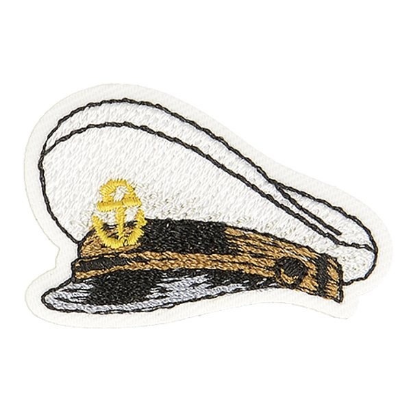 Ecusson thermocollant chapeau marin capitaine 3cm x 2,5cm - Photo n°1