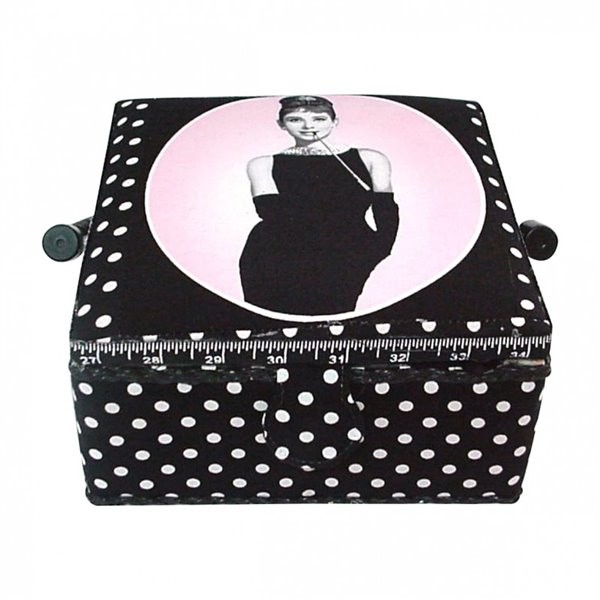 Petite boîte à couture carrée L20xH11cm Audrey Hepburn - Photo n°1