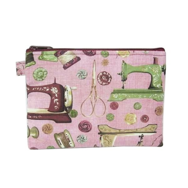 Pochette maquillage 16cmx21cm couture rose - Photo n°1