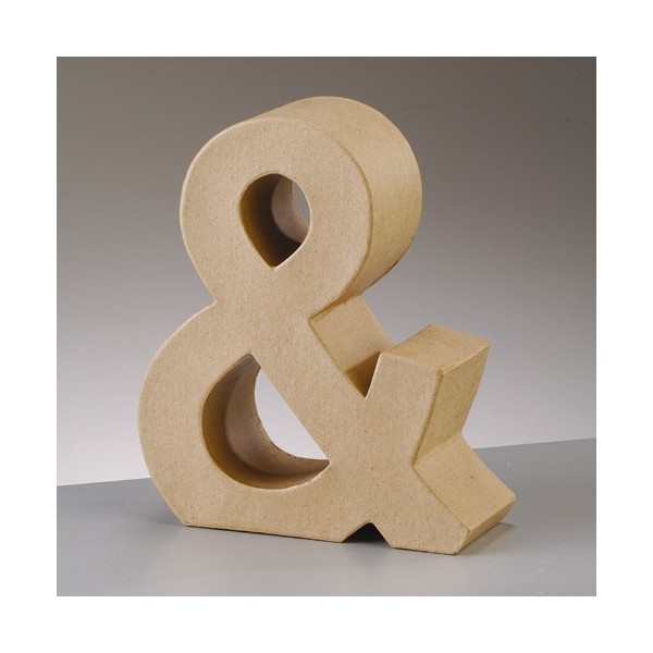 Signe alphabet & en papier mâché, 10 cm, Symbole en carton 3D - Photo n°2
