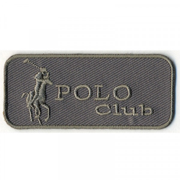 Ecusson Polo Club gris thermocollant 7cmx3cm - Photo n°1