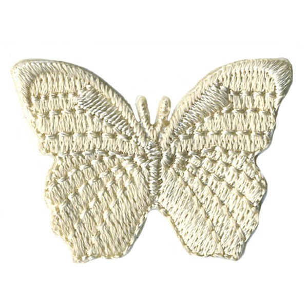 Ecusson thermocollant papillon écru 3.5cmx3cm - Photo n°1
