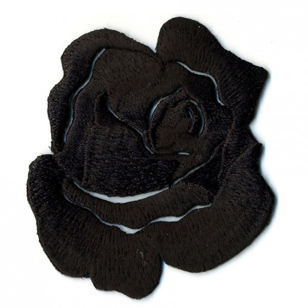 Ecusson thermocollant Rose noir 4cmx5cm - Photo n°1