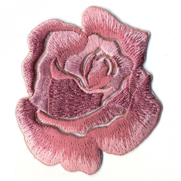 Ecusson thermocollant Rose rose 4cmx5cm - Photo n°1