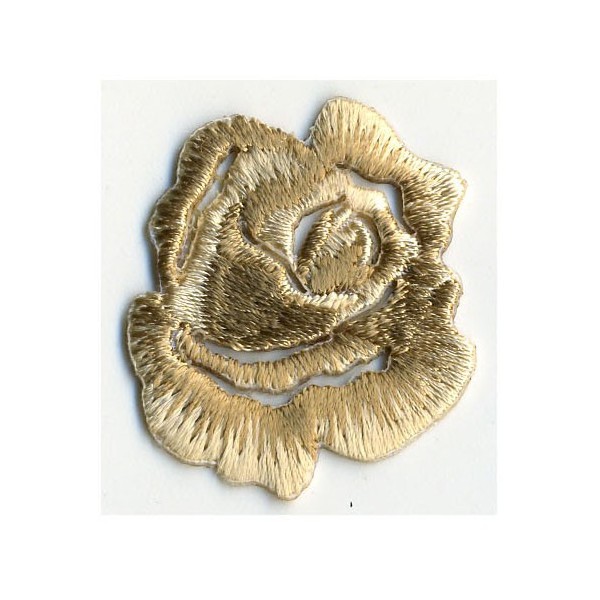 Ecusson thermocollant petite rose beige 3cmx3.5cm - Photo n°1