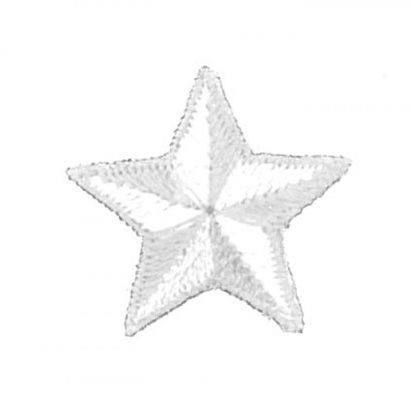 Ecusson thermocollant étoile blanc 2.5cm - Photo n°1