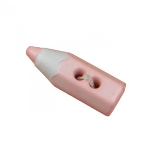 Bouton en forme de crayon de couleur Rose Layette - Photo n°1
