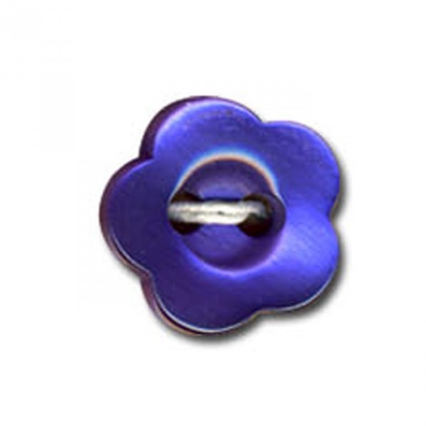 Bouton en forme de Violette couleur Bleu - Photo n°1