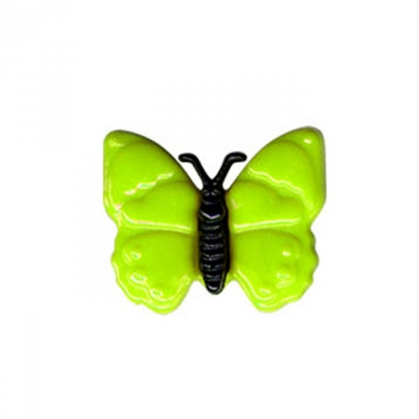 Bouton en forme de Papillon couleur Vert - Photo n°1