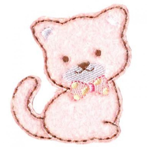 Ecusson thermocollant chat rose 6x6cm - Photo n°1