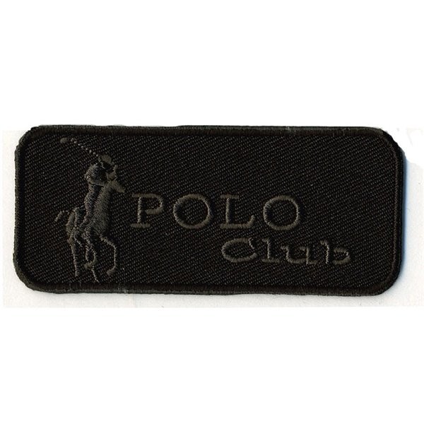 Lot de 3 écussons Polo Club noir thermocollants 7cmx3cm - Photo n°1
