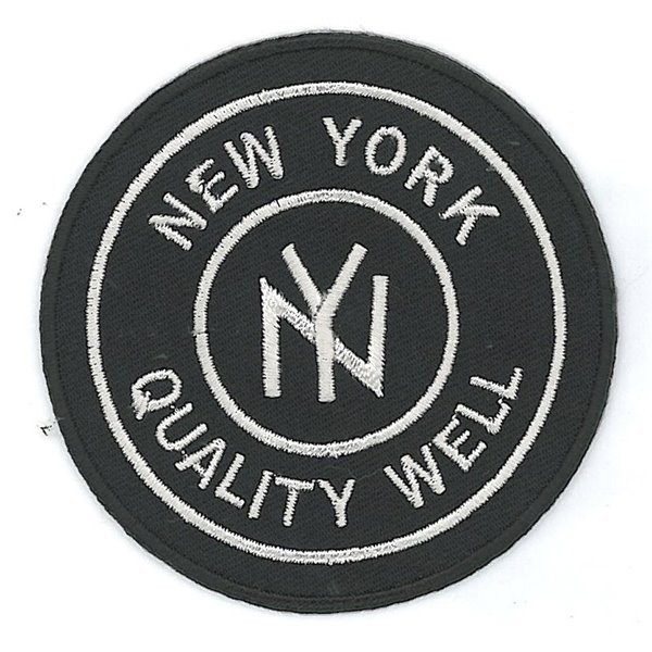 Lot de 3 écussons thermocollants New York Noir 7 cm - Photo n°1