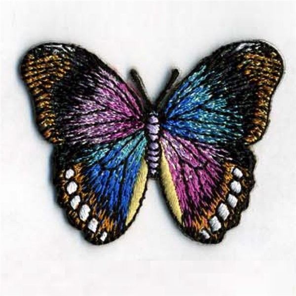 Lot de 3 écussons thermocollants papillon noir 4.5x6cm - Photo n°1