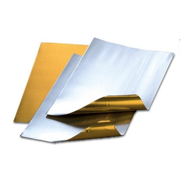 Lot de 3 Feuilles aluminium, doré / argenté, 20 x 30 cm, épaisseur 0,15 mm - Photo n°1