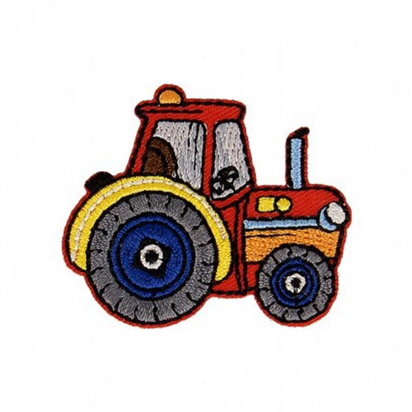 Ecusson thermocollant Tracteur rouge 3,5cm x 4,5cm - Photo n°1