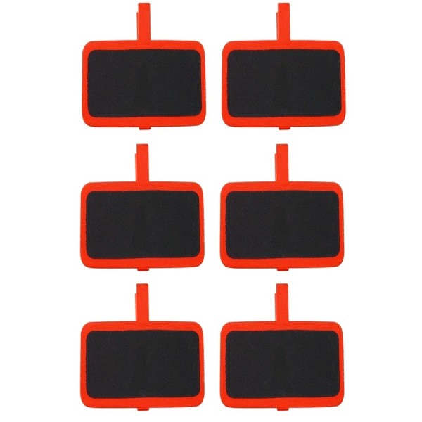 Lot de 6 Minis Ardoises écolier Rectangle sur pince en bois Orange, 5x3.5 cm, marque-places déco de - Photo n°1
