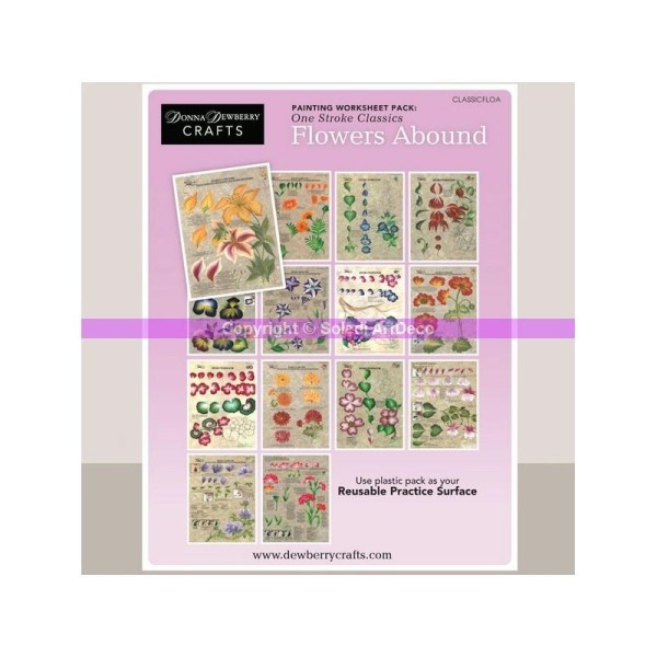 Kit de 14 fiches techniques réutilisables Variété florales de One Stroke - Photo n°1