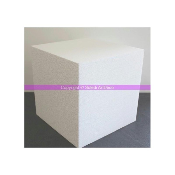 Cube en polystyrène 30 x 30 x 30 cm, Polystyrène densité Pro, 28 kg/ m3 - Photo n°1